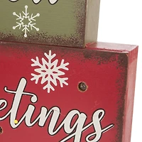 Glitzhome® 12" LED Wooden Block Holiday Word Sign