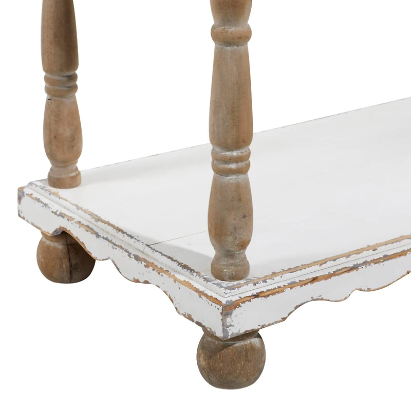 White Wood Farmhouse Shelving Unit