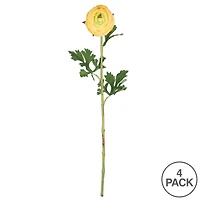 Yellow Ranunculus Artificial Stem, 4ct.