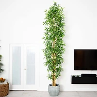 12ft. Green Artificial Bamboo Tree with Real Bamboo Trunks
