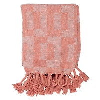 Hello Honey® Pink Geometric Throw Blanket with Braided Fringe