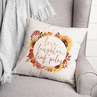 Love Laughter Leaf Piles Throw Pillow