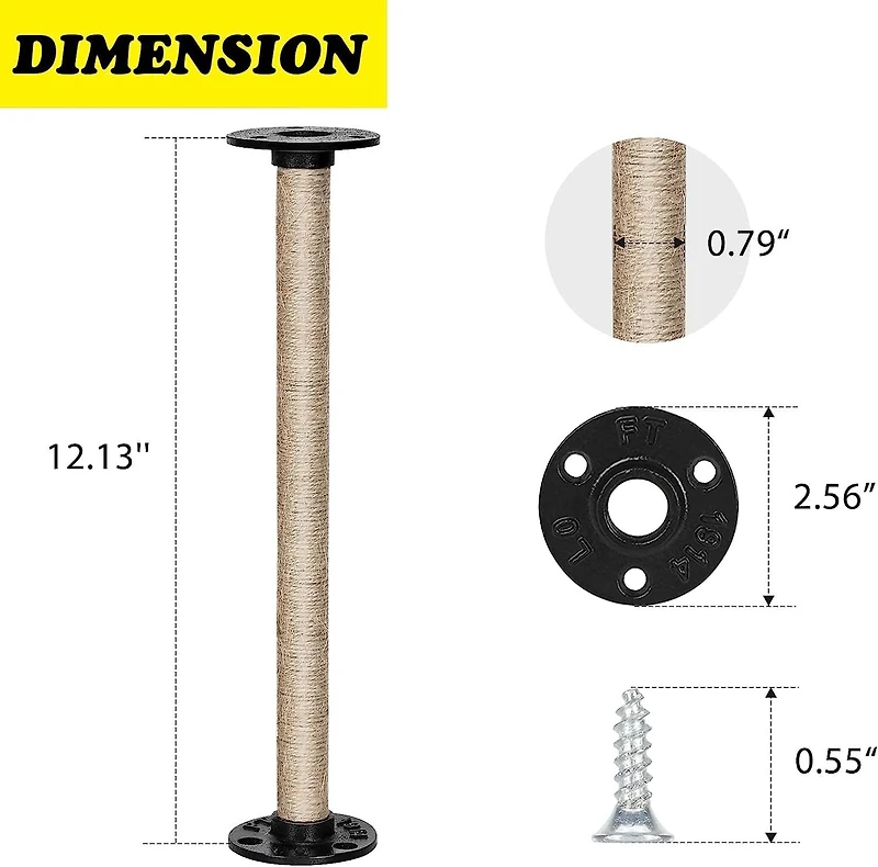 NEX™ Brown Industrial Pipe Metal Table Legs with Casters, 4ct.