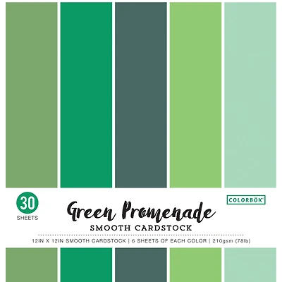 Colorbok® Green Promenade Smooth Cardstock Paper Pad, 12' x 12"