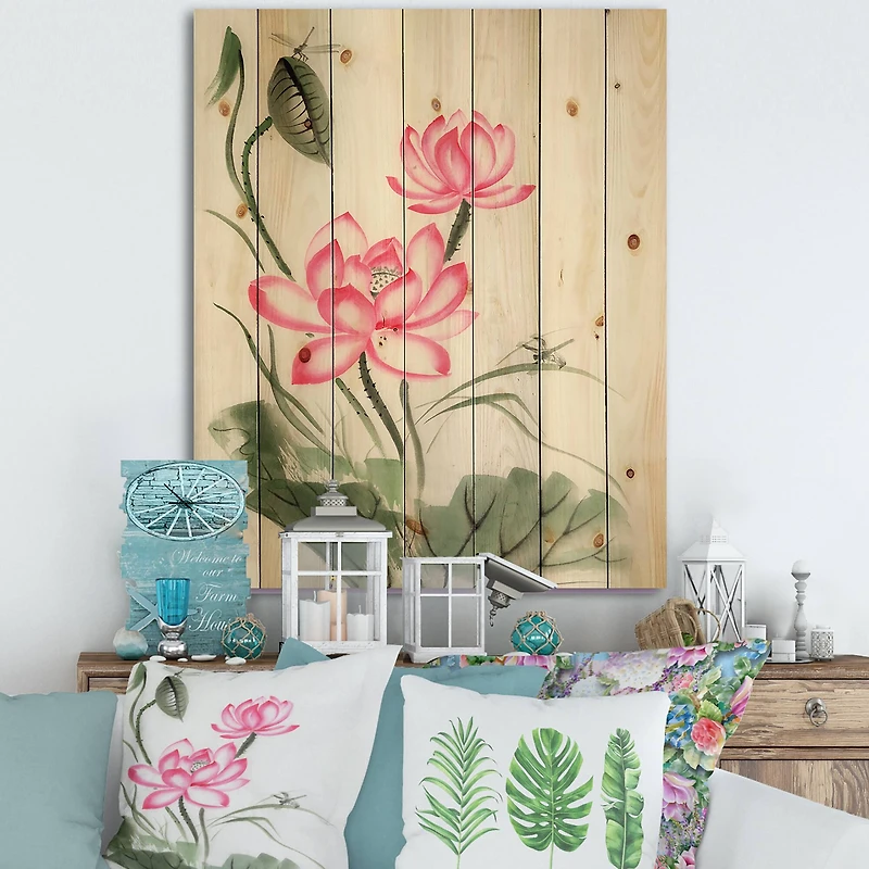 Designart - Lotus and The Dragonfly I