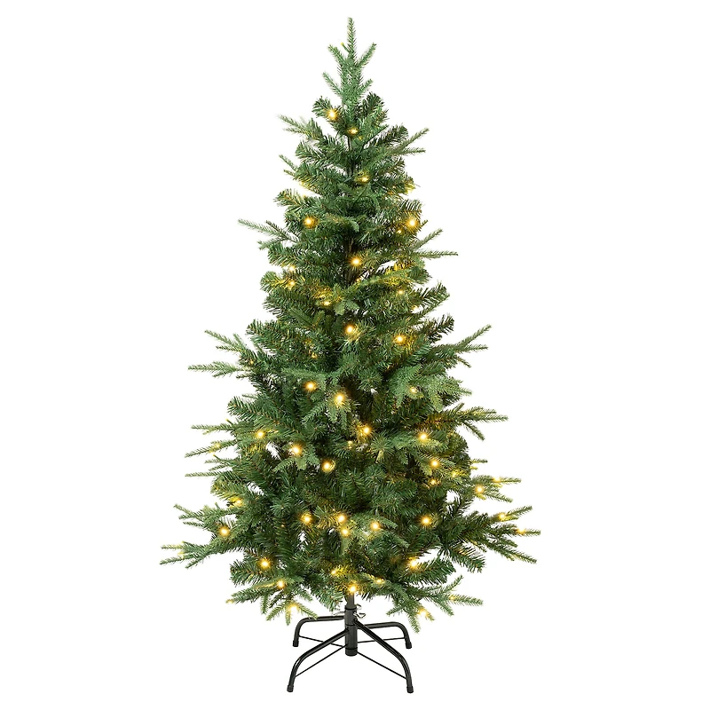 4.5ft. Pre-Lit Feel-Real® Duxbury Artificial Christmas Tree, Warm White LED Lights