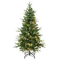 4.5ft. Pre-Lit Feel-Real® Duxbury Artificial Christmas Tree, Warm White LED Lights