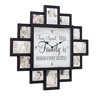 Black "Worth Every Second" Picture Frame Wall Collage Clock