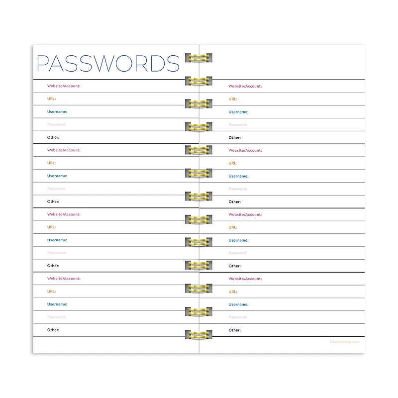 TF Publishing Pocket Pink Stripe Undated Weekly Spiral Planner