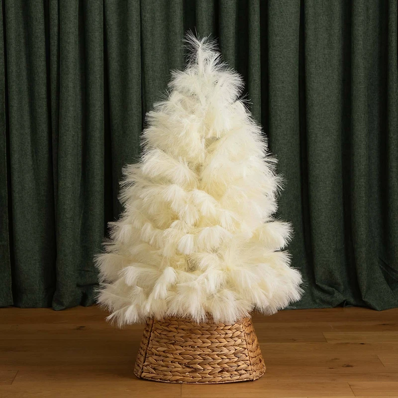 4ft. Unlit Off-White Pampas Grass Artificial Christmas Tree