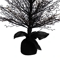 4ft. Pre-Lit LED Halloween Black Twig Artificial Fall Tree in Burlap Planter