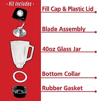 Brentwood 42oz. 6-Piece Oster P-OST722 Blender Glass Jar Replacement Set