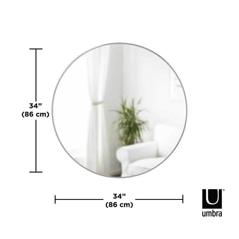 Umbra 34" Chrome Hubba Round Wall Mirror