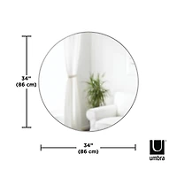 Umbra 34" Chrome Hubba Round Wall Mirror