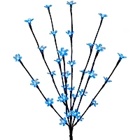 Set of 3 Pre-Lit Cherry Blossom Artificial Tree Branches 2.5' - Blue LED Lights