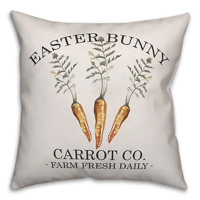 Easter Bunny Carrot Co. Throw Pillow