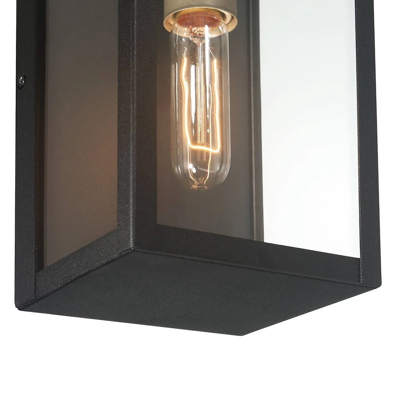 Hello Honey® Lloyd Matte Black Modern Minimalist Metal & Glass Wall Mounted Outdoor Light