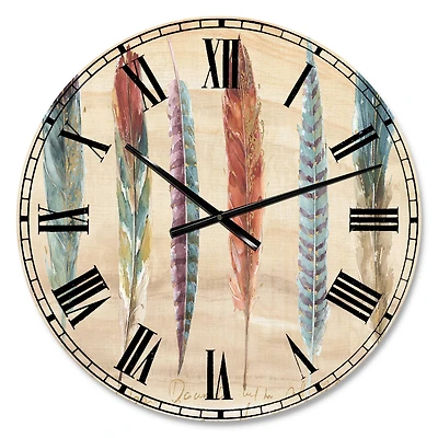 Designart Feathers Wall Clock