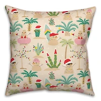 Sand Snowmen Throw Pillow