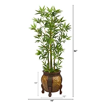 4.5ft. Bamboo Palm Tree in Decorative Planter