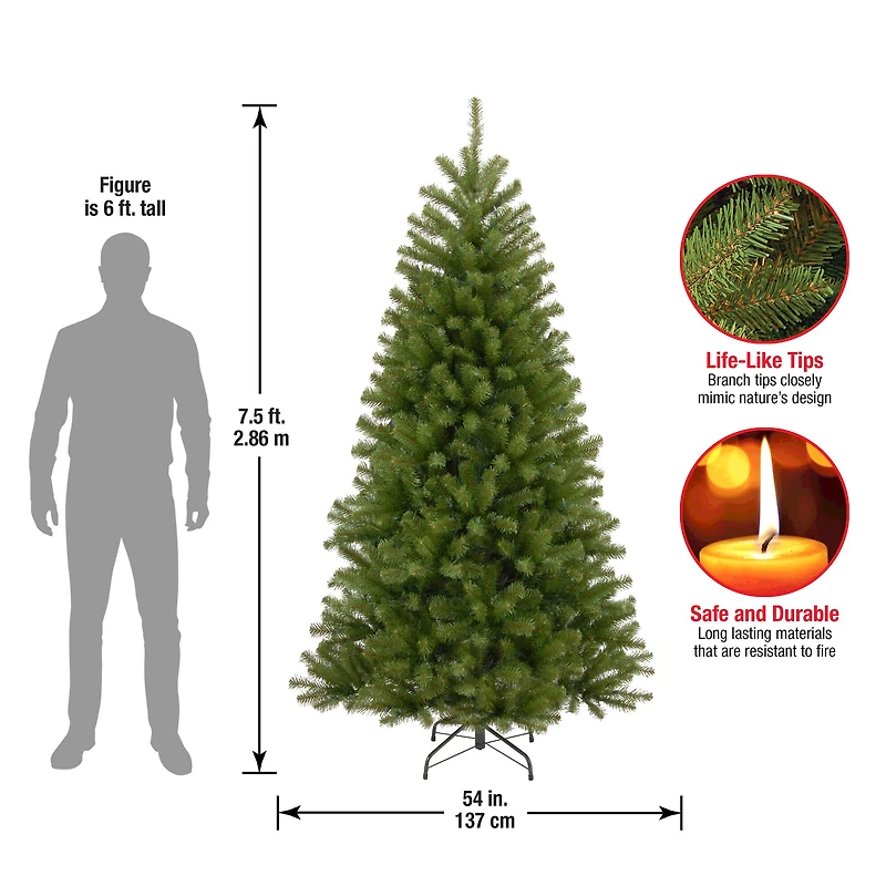 7.5ft. Unlit Hinged North Valley Spruce Medium Artificial Christmas Tree
