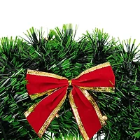17" Pre-Lit LED Green Tinsel Artificial Wreath With Bow