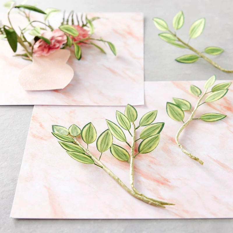 Green & Yellow Fabric Leaf Embellishments by Recollections™