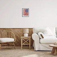 Stupell Industries Land That I Love Phrase Macrame American Flag Framed Giclee Art