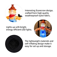 Glitzhome® 9ft. Lighted Inflatable Scarecrow Décor