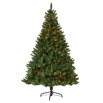 7ft. Pre-Lit Northern Rocky Spruce Artificial Christmas Tree, Clear LED Lights