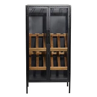 40'' Black Wood Contemporary Standing Wine Rack