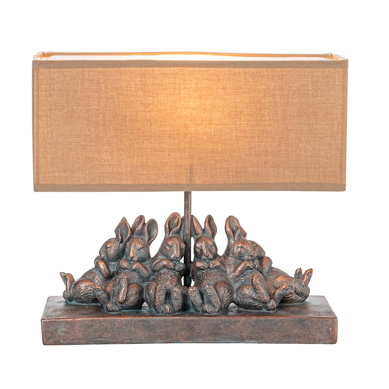 Hello Honey® 13" Rabbit Table Lamp with Rectangle Linen Shade