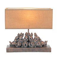 Hello Honey® 13" Rabbit Table Lamp with Rectangle Linen Shade
