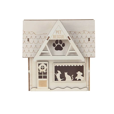 6" Unfinished Village Pet Rescue DIY LED Wood Décor by Make Market®