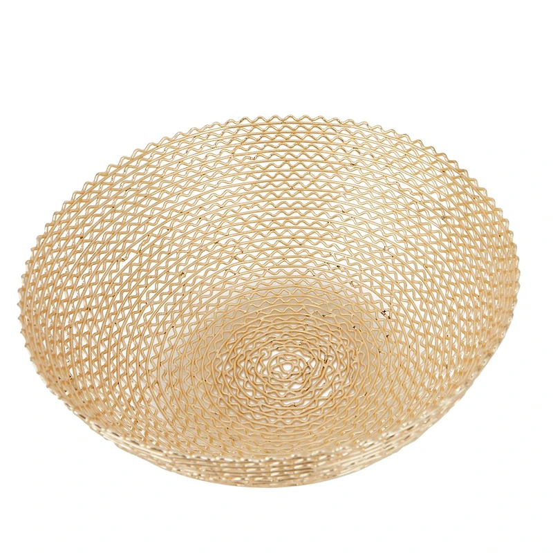 CosmoLiving by Cosmopolitan Set of 3" Gold Metal Glam Decorative Bowl, 16" x 16" x 16"