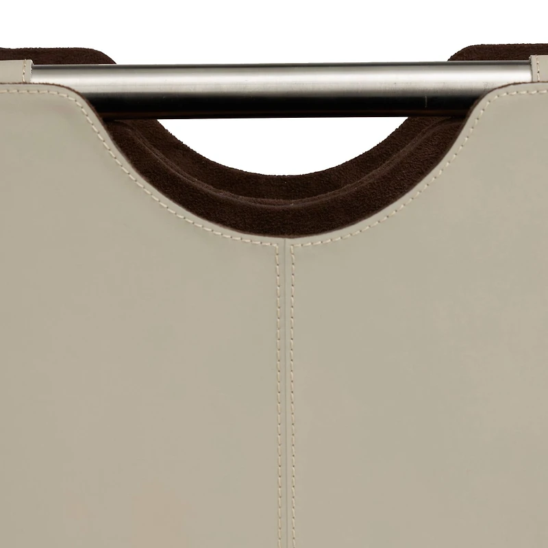 16" Light Gray Leather Magazine Holder