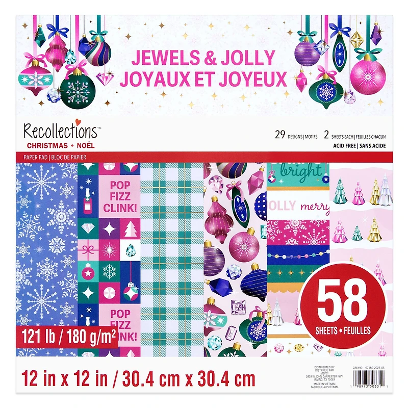 12" x 12" Jewels & Jolly Paper Pad by Recollections