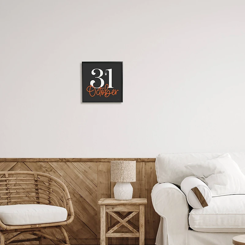 Stupell Industries 31 October Halloween Date Framed Giclee Art