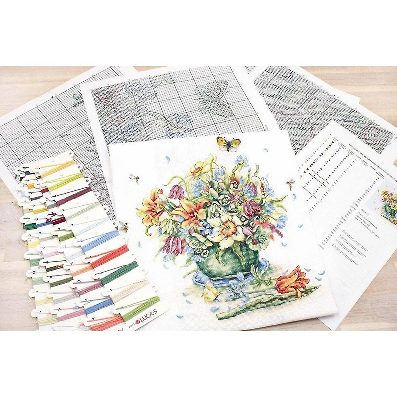 Luca-s April Bouquet Counted Cross Stitch Kit