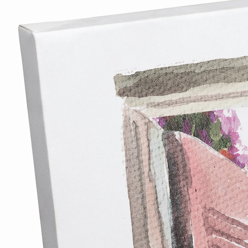 Street View Window With Cat Canvas Wall Art