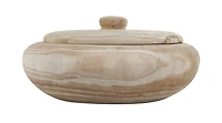 Hello Honey® Decorative Natural Paulownia Wood Container with Lid