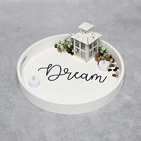 Elegant Designs™ 13.8" Round White Wash Dream Serving Tray with Handles