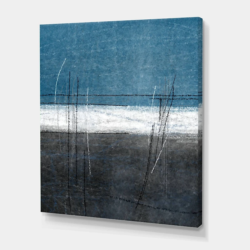 Designart - Teal Meets Grey Abstract Art