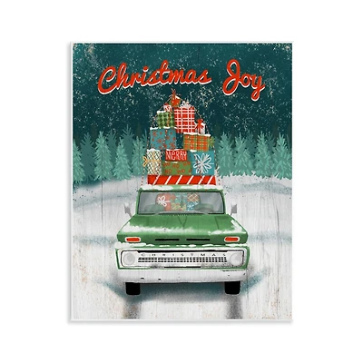 Stupell Industries Christmas Joy Rustic Truck Wall Plaque 
