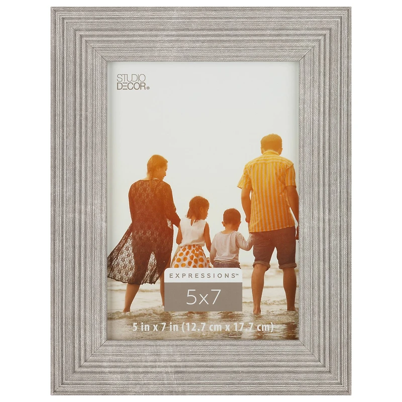 Expressions™ 5" x 7" Gray Ribbed Frame by Studio Décor®