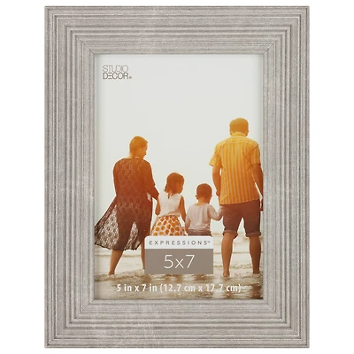 Expressions™ 5" x 7" Gray Ribbed Frame by Studio Décor®