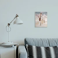 Stupell Industries Calm Horses in Muted Beige Meadow Photograph Wall Plaque