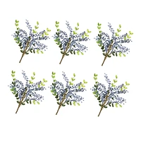 Green & Blue Berry Leaf Spray, 6ct.