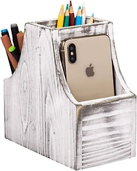 NEX™ 6.5" Rustic White 3-Compartment Remote Control Holder