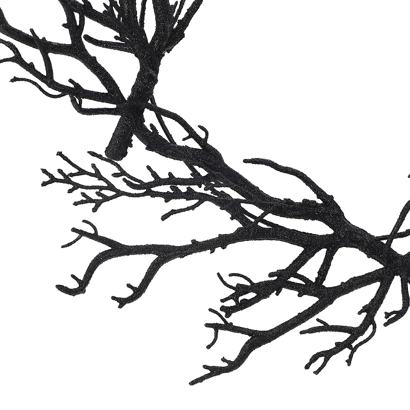 20" Black Glitter Twig Wreath by Ashland®